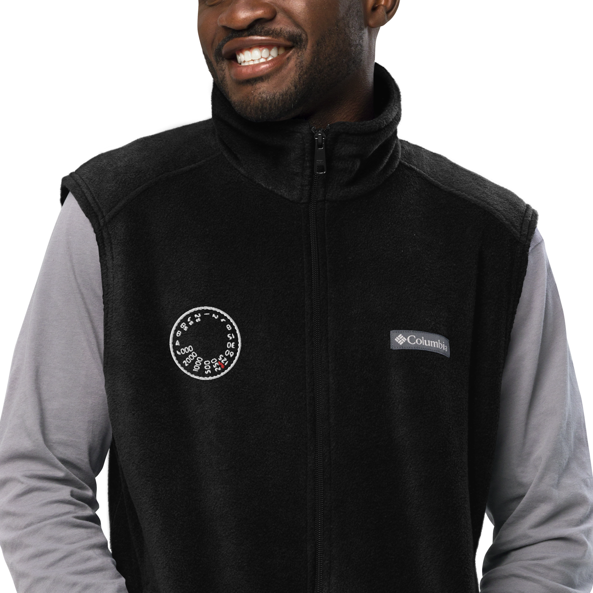 Shutter &amp; DoF - Embroidered Men’s Columbia Fleece Vest